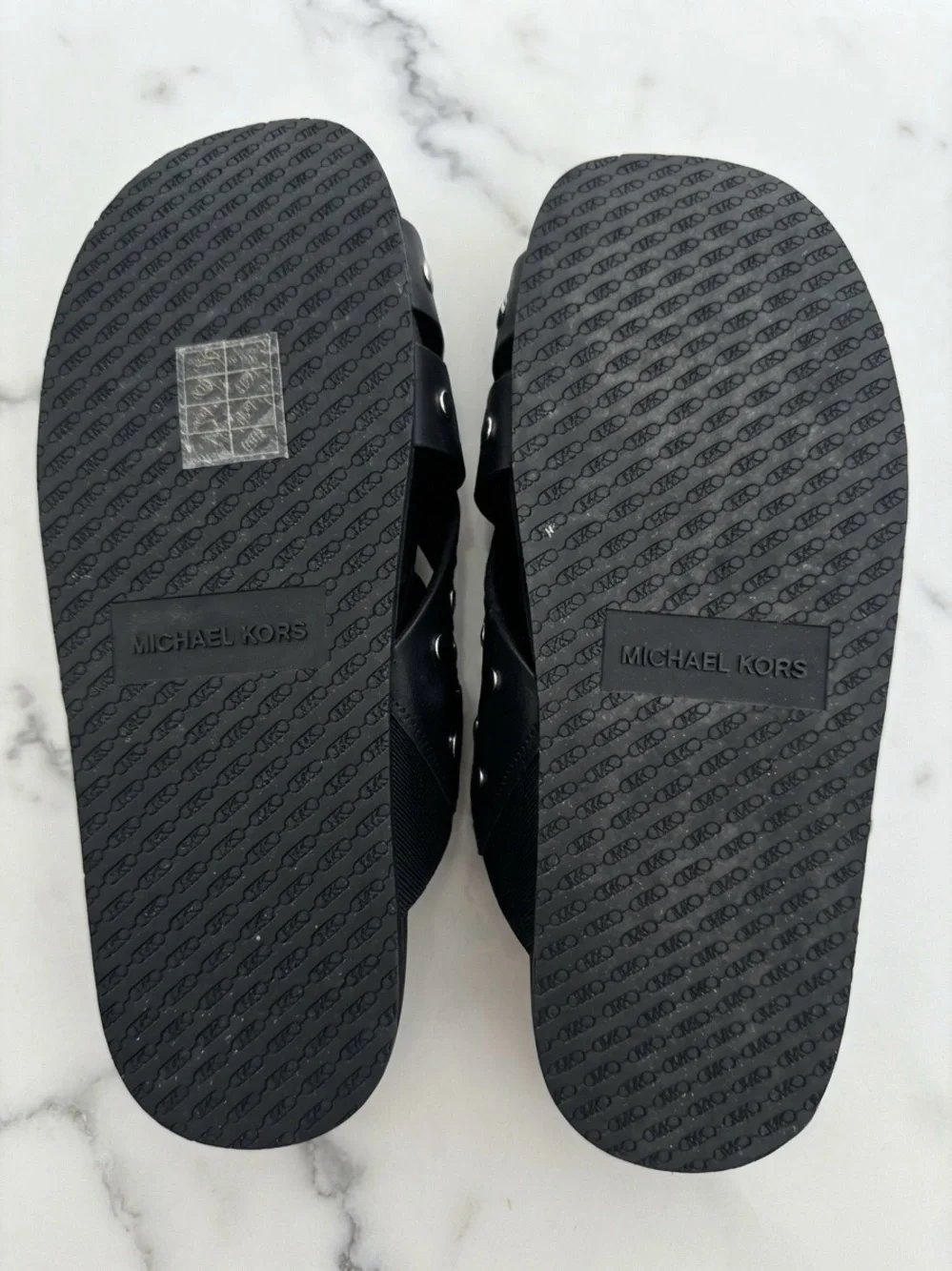 Michael Kors Irene Studded Leather Flat Sandal